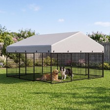 10 6.5 FT Outdoor Pet Dog Run House Kennel Heavy Duty Enclosure w/ Roof Playpen