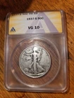 1937S Walking Liberty Half Dollar   ANACS  VG 10