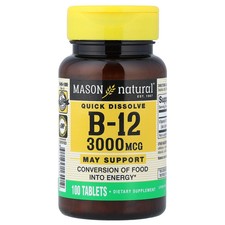 Quick Dissolve, Vitamin B-12, 3,000 mcg, 100 Tablets