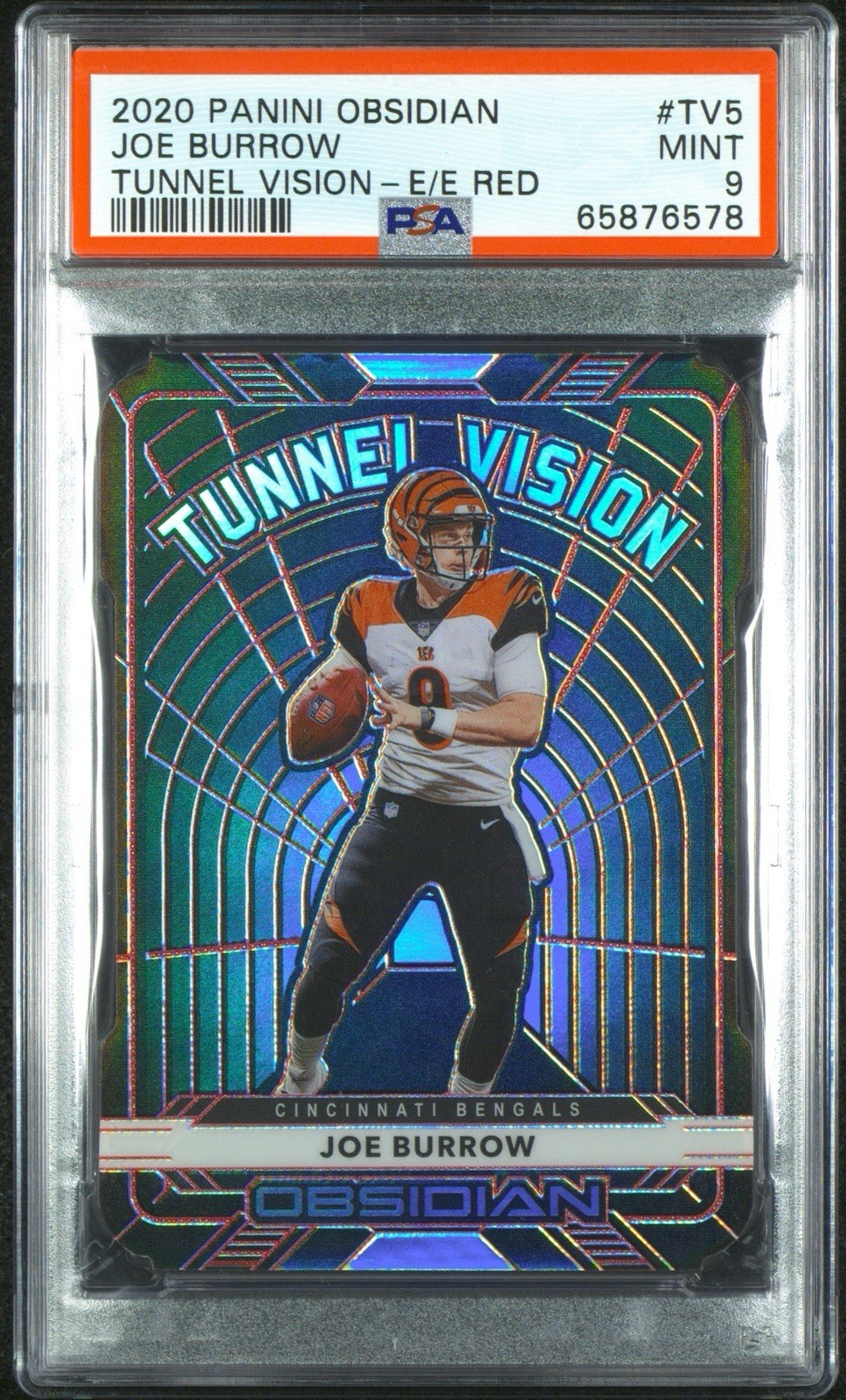 Joe Burrow Panini Obsidian Tunnel Vision #TV5 Electric Etch-Red