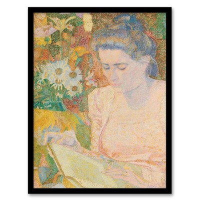 Jan Toorop gerahmter Wandkunstdruck Frau Marie Jeannette Blumenportrait Wohndeko