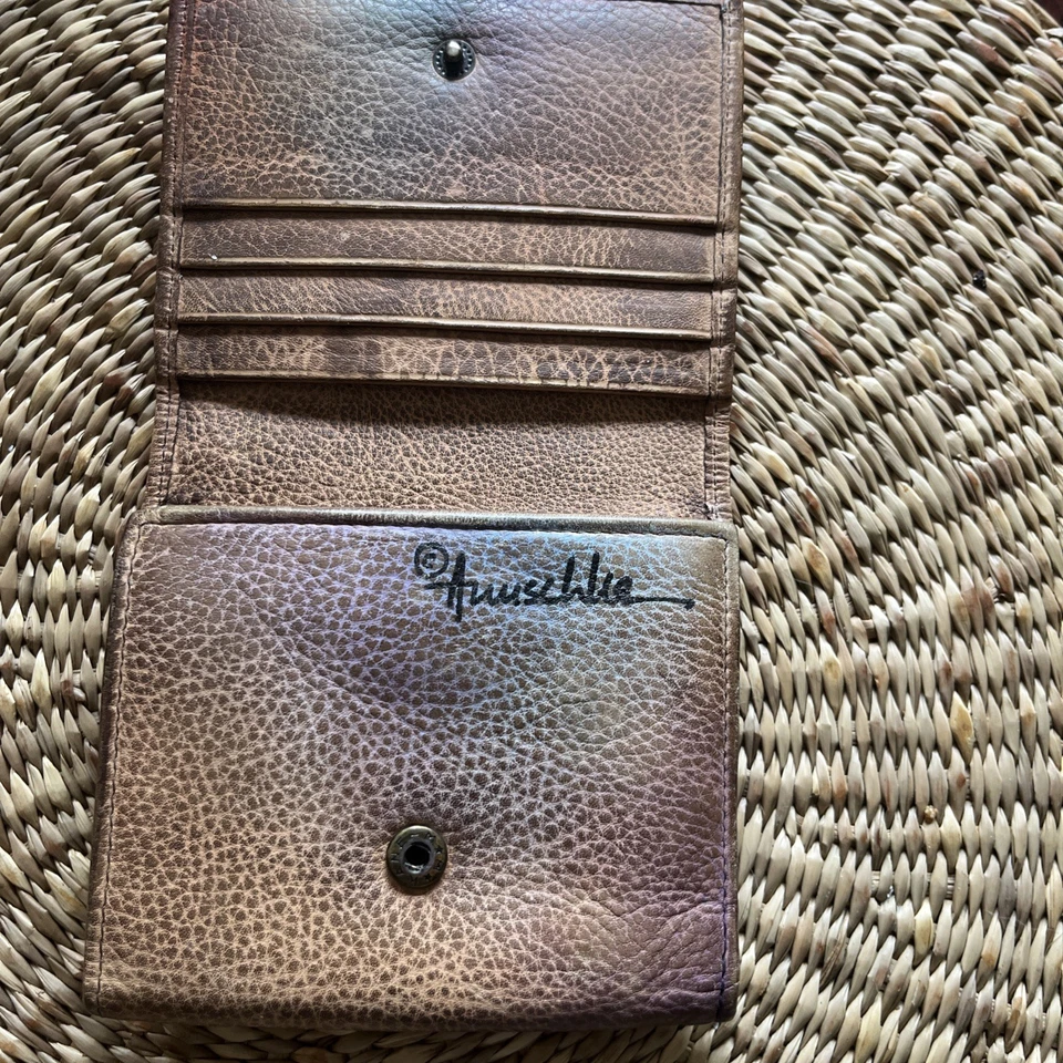 Anuschka Hand Painted Peacock Tri-fold Wallet Genuine Leather - Image 3 of 4