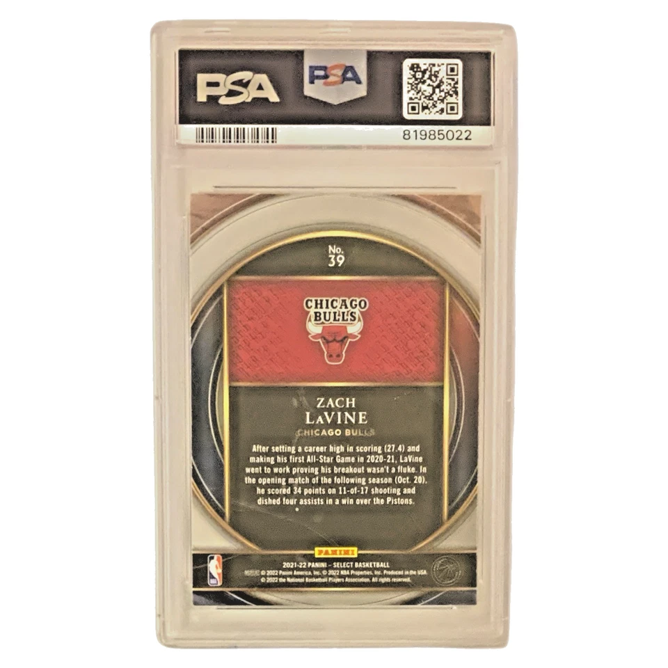 2021 PANINI SELECT #39 ZACH LAVINE SELECT NUMBERS PSA9 - Image 2 of 2
