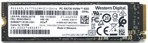 Western Digital 512GB PC SN730 NVMe PCIe SSD SDBQNTY-512G-1001 SSS0L24775