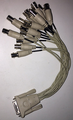 DVI-D to 16 BNC 4 RCA Pigtail for Security Camera Equipment