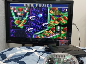 SEGA Genesis Console Model 2 MK-1631 Bundle + Sonic Spinball ■Turbo Controller 