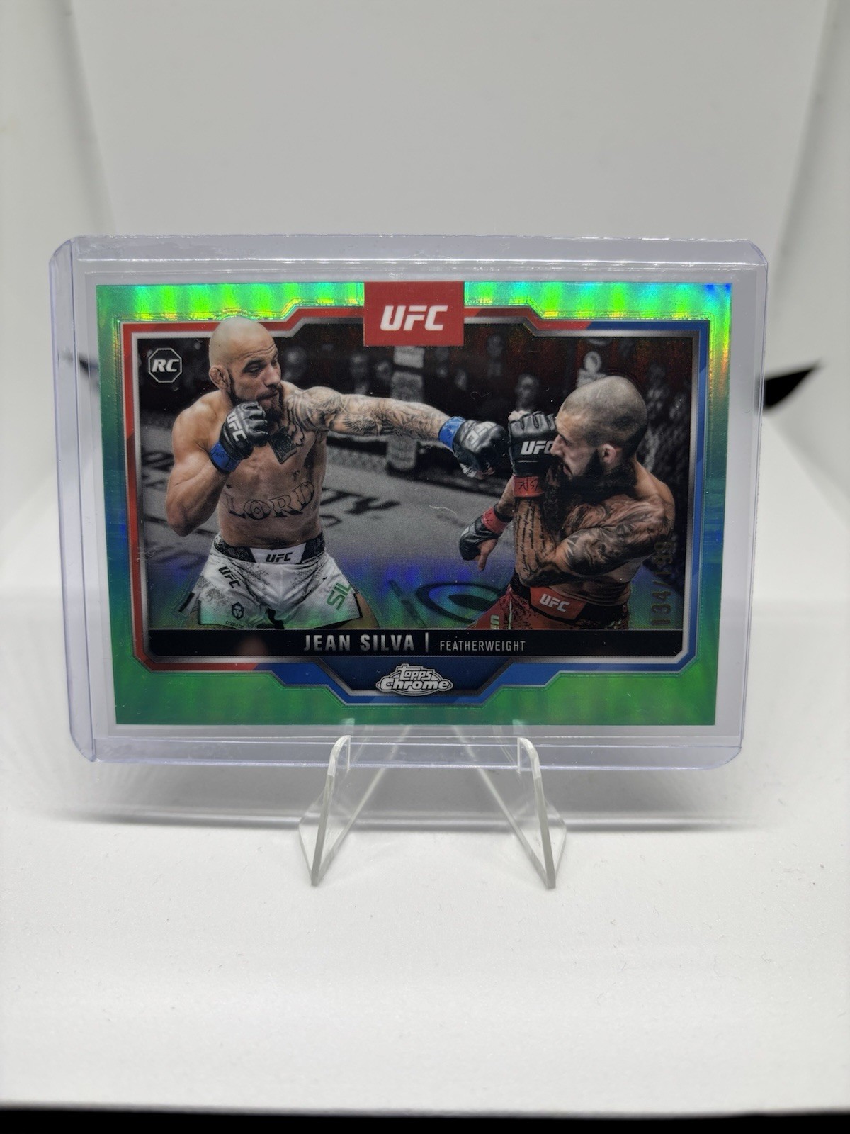 2025 Topps Chrome UFC Jean Silva Aqua Refractor  /199 #56 (RC)