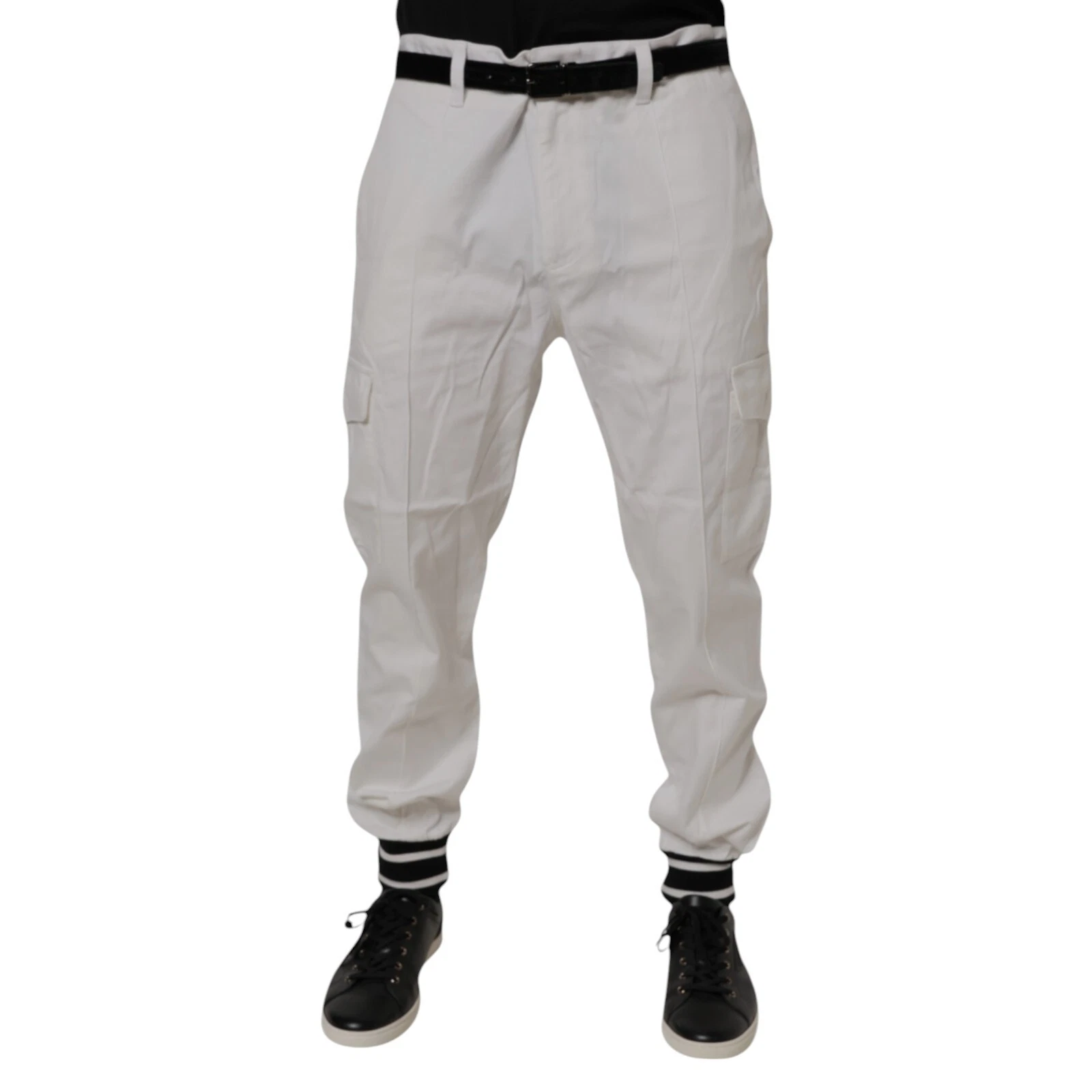 DOLCE & GABBANA Pants White Cotton Jogger Cargo Skinny Men IT56/W42/XXL 900usd
