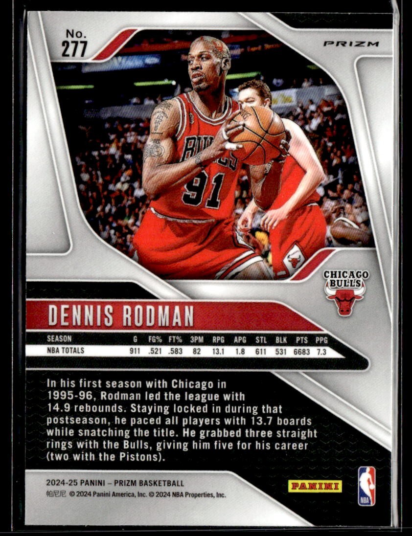 2024-25 Panini Prizm Dennis Rodman Red Ice Prizm #277 Chicago