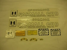 IHC Farmall Cub Late Tractor Decal Set - Mylar - NEW FREE SHIPPING