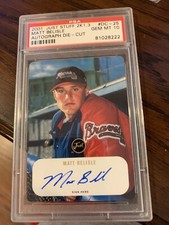 2001 Just Stuff Minors Matt Belisle 90/200 autograph die-cut dc-25 PSA Gem MT 10