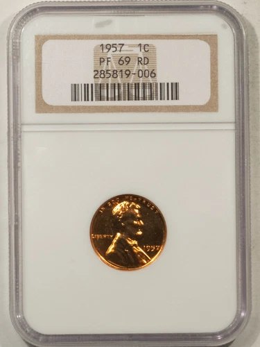 1957 PROOF LINCOLN CENT - NGC PF-69 RD, PRISTINE RED & VIRTUALLY PERFECT!
