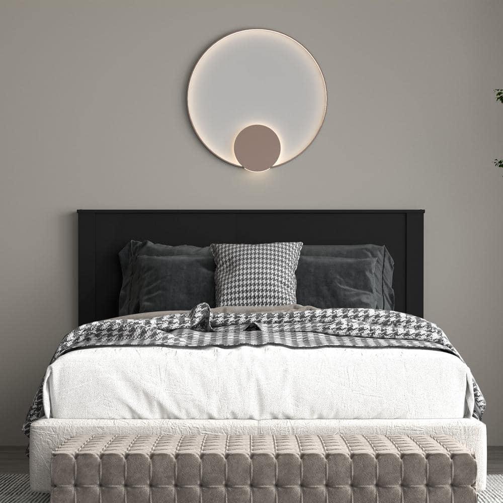 Minimalist Black Solid Wood Full Size Headboard by Polifurniture 11Lb  -image