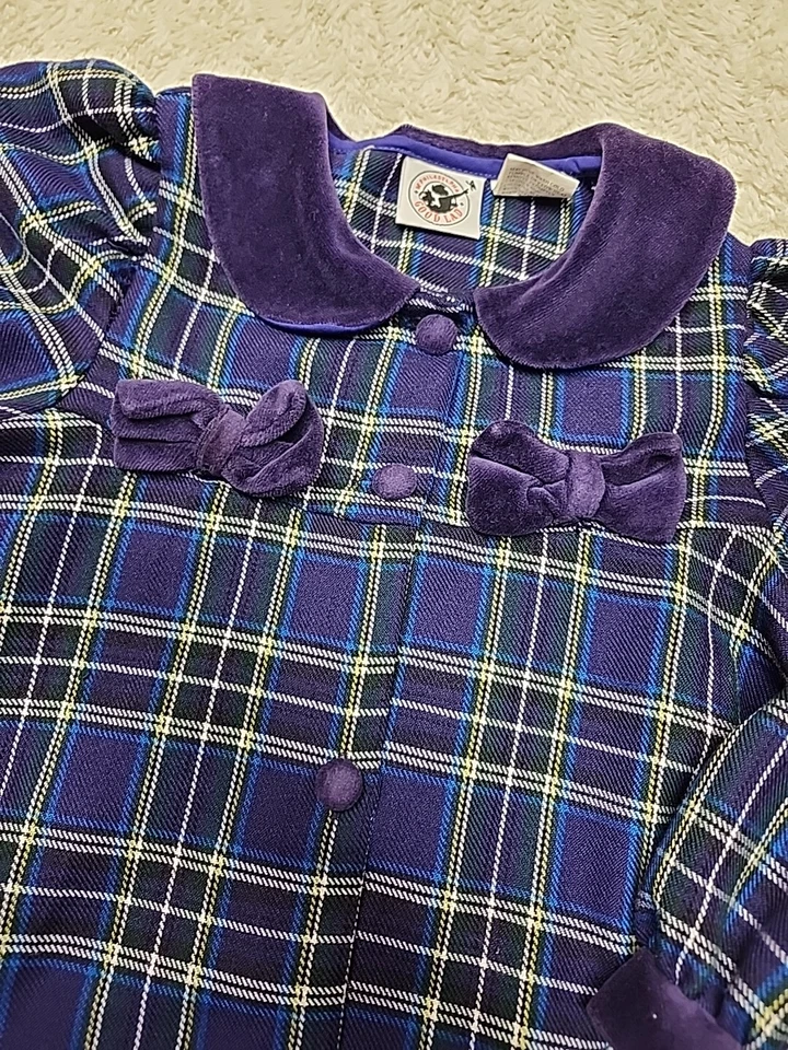 Chaqueta de vestir a cuadros con botones delanteros Good Lad vintage para niñas talla 6 púrpura multicolor Foto 2 de 4