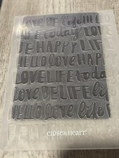 CTMH- Close to My Heart 5 X 7 Embossing Folder- Happy Thoughts- Z3249