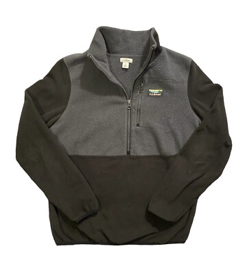 Bean Half Zip Pullover Polartec Fleece Jacket Black/Gray Adult Size  Small