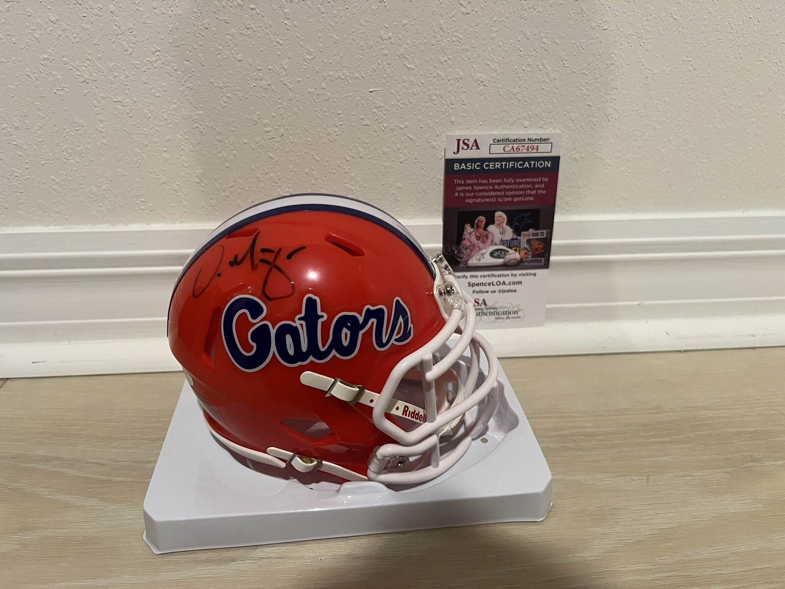 Urban Meyer Autographed Signed Florida Gators Mini Helmet JSA Certified 
