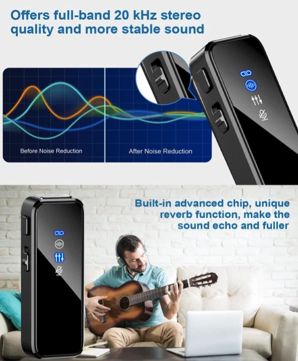 2Pack Kabelloses Lavalier-Mikrofon mit Ladetasche Wireless Ansteckmikrofon mini - Bild 4 von 4