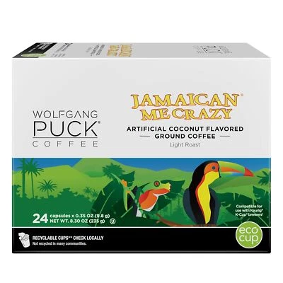 Wolfgang Puck Jamaican Me Crazy Coffee 24 to 192 K cups Pick Any Size FREE SHIP