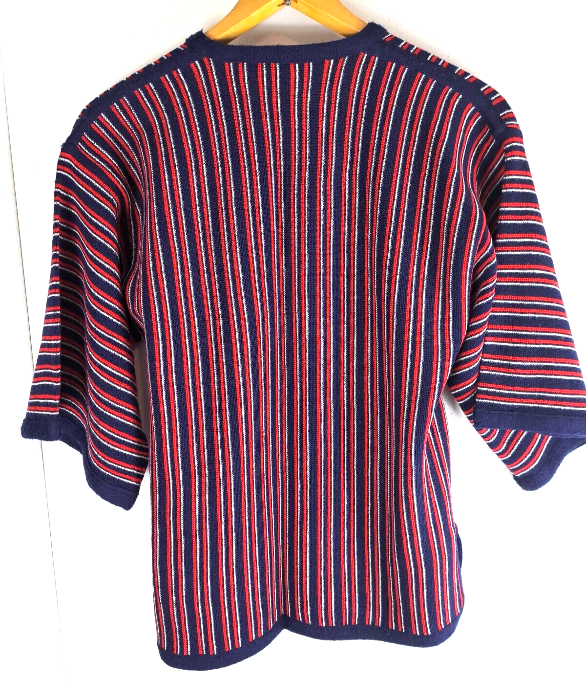 Cardigan donna vintage Saint Laurent Rive Gauche maglia righe aperto davanti anni 90 piccolo