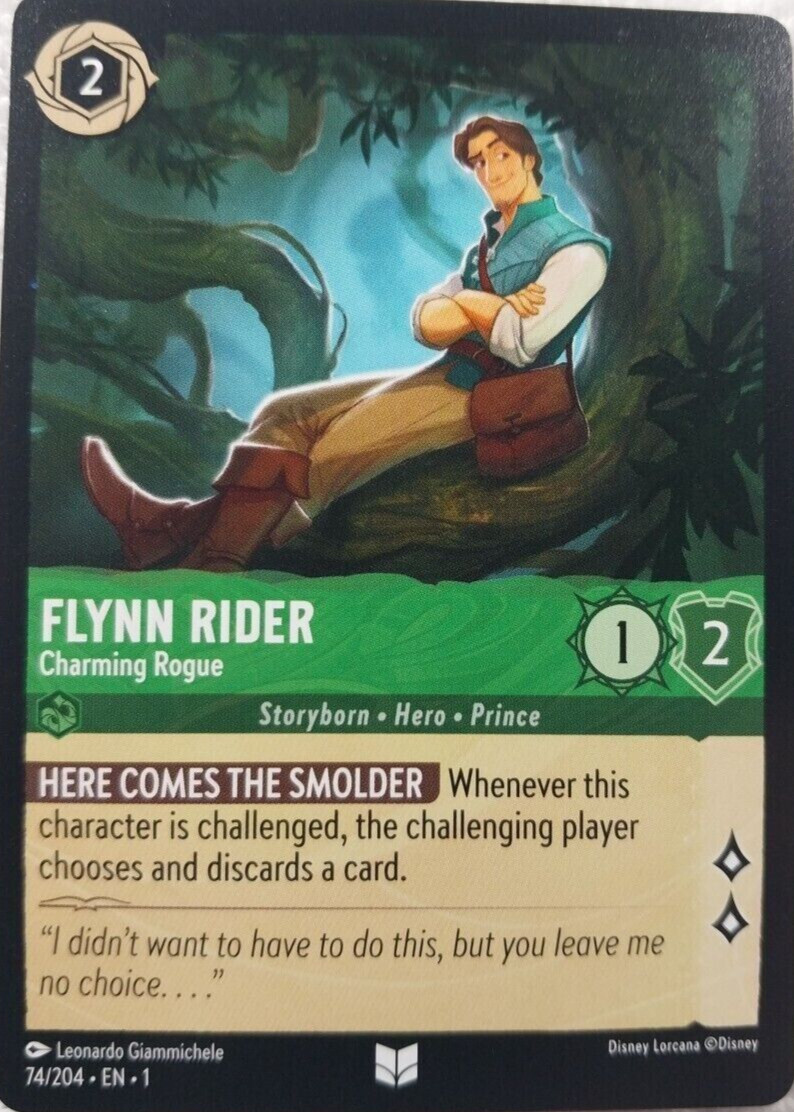 Disney Lorcana Flynn Rider 74/204 foil Near Mint