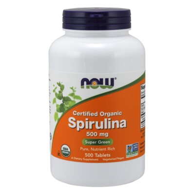 Now Foods Organic Spirulina Tablets, 500 Tabs, FREE US Shipping