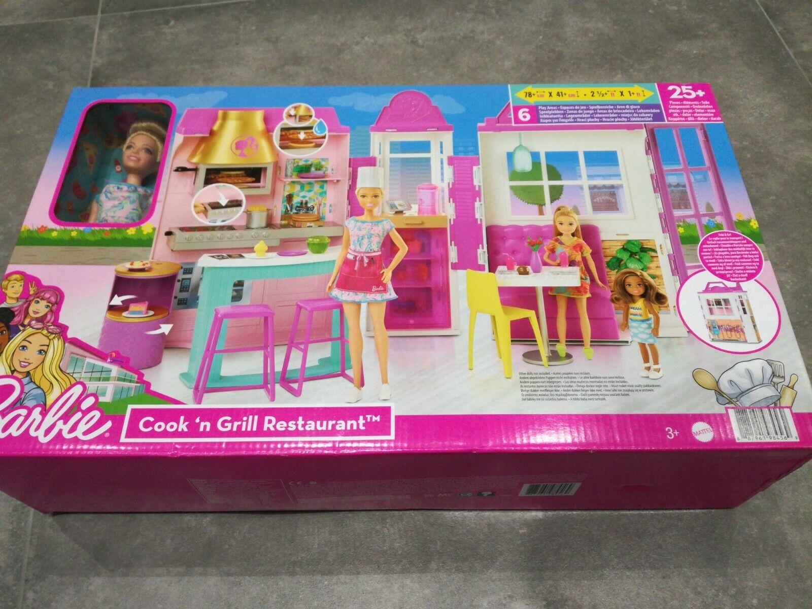 Conjunto Barbie Restaurante Cook'N Grill - Mattel HBB91 - Arco-Íris Toys