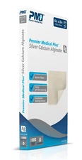 Premier Medical Plus Silver Calcium Alginate Wound Care Dressing  4x8 Box of 5