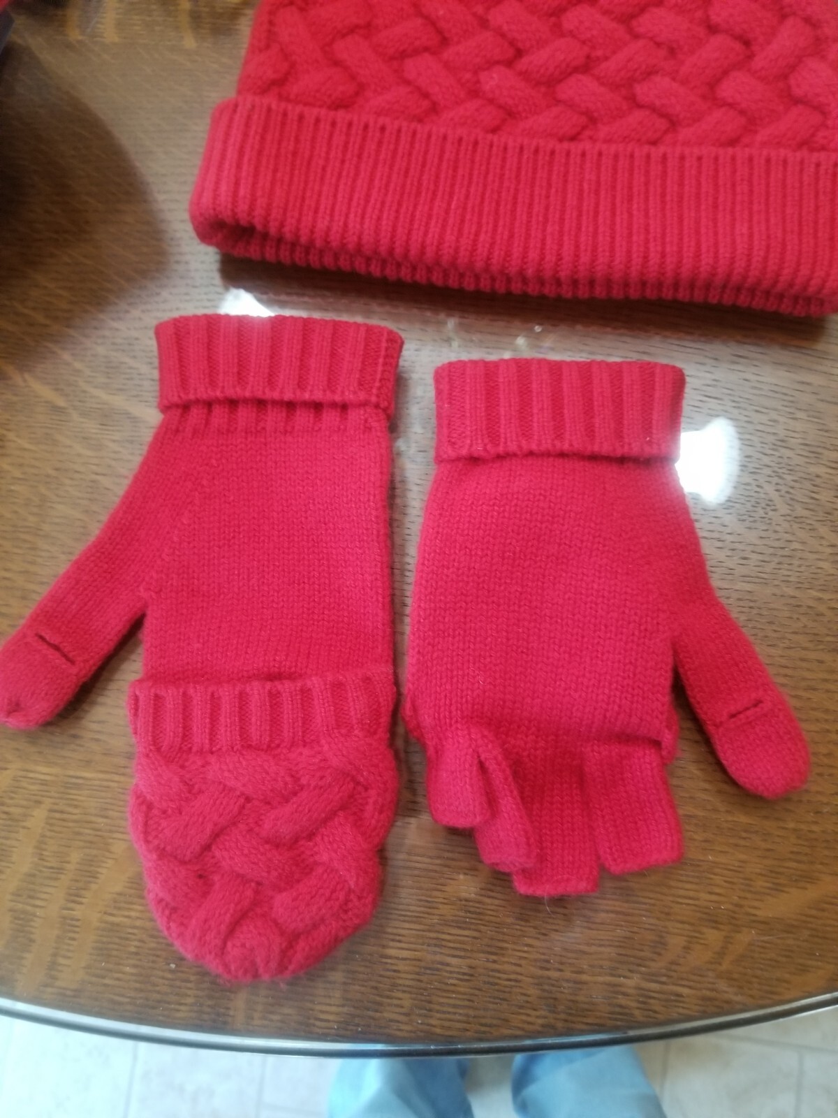 Brooks Brothers Red Wool Hat Gloves Scarf 3 Piece… - image 3