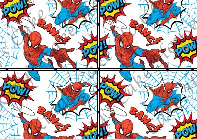 Essbare Tortenverpackung im Comic-Stil, Superheldenmotiv. Essbare Zuckergussblätter, 2er SET
