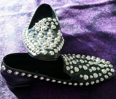 Zara Studded Black Loafers Shoes ZARA STUDDED PEARL LOAFERS FLATS LOAFERS SIZE 36 US 6 VERY  main image 2