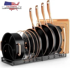 Pot Rack Organizer Expandable Pot And Pan Organizer w/12 Adjustable Compartments