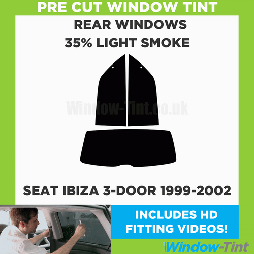 Pre Cut Window Tinting Film for Seat Ibiza 3-door 1999-02 35% Light Rear Tint - Picture 2 of 10