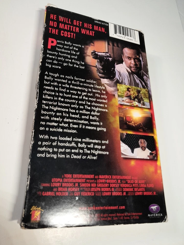 Rare Yellow VHS TAPE. Dead or Alive VHS 2002 Lowry Brooks Jr. Tested Ex-rental - Image 4 of 4