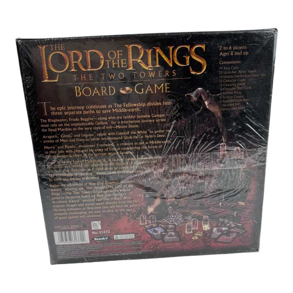 Lord of the Rings The Two Towers Board Game Rose Art No 31372 New
