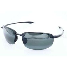 Maui Jim HOOKIPA MJ-407-02 Wrap Black Sunglasses Grey Polarized Lenses 64mm A 