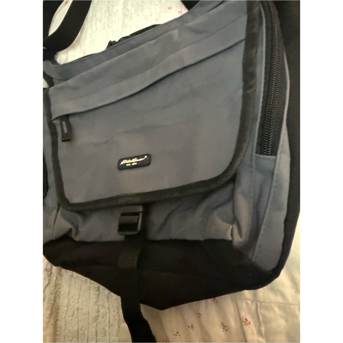 Eddie Bauer Slate Gray Messenger Crossbody Bag View 4