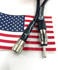 1' RG58 AM/FM MALE to F type MALE Coaxial RF Pigtail Cable Made in USA