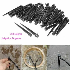 50* Adjustable Water Flow Irrigation Drippers On Stake Emitter Drip Sprinklers b