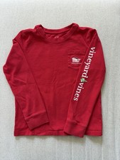 Vineyard Vines Santa whale hat long sleeve Red Christmas t-shirt Unisex Sz 6