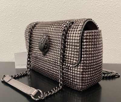 Kurt Geiger Kensington Chainmail Gunmetal 10.5'' x 6'' x 4'' Crossbody Large Eagle