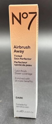 No7 DARK Airbrush Away Tinted Skin Perfector Satin Finish Sheer Coverage HTF