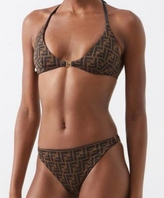 RRP US$670 Fendi Lycra FF logo brown bikini NWT IT36 XS | eBay