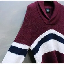 Armani Exchange Regular Fit Shawl Collar Cotton Sweater Men M/95