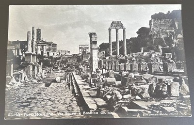 Postcard RPPC Roma Forum Romano Via Sacra Basilica Giulia Ernesto Richter