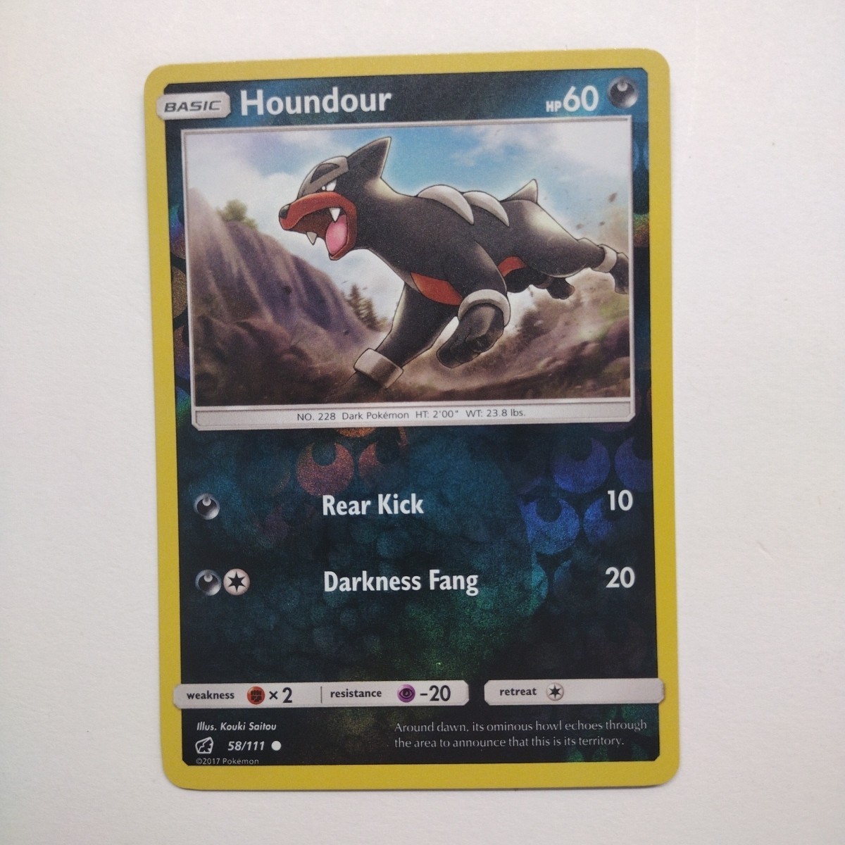Houndour 2017 Crimson Invasion Reverse Holo Pokemon Card 58/111 (NM)