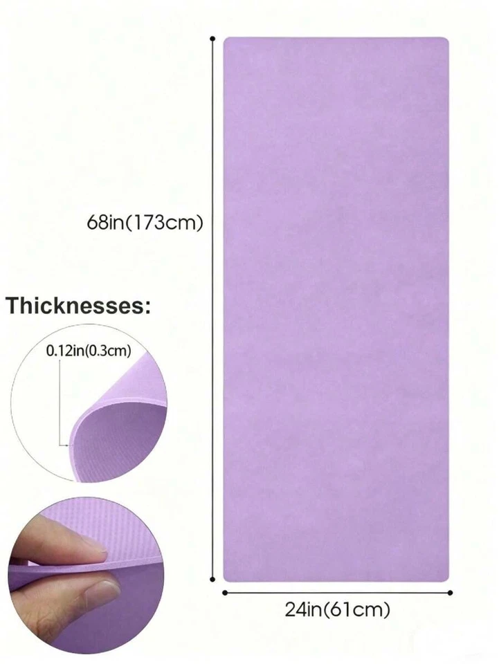 173x61cm EVA Yoga Mat Non Slip Exercise Pilates Fitness Gym Workout Mat With Str - image 3 of 4