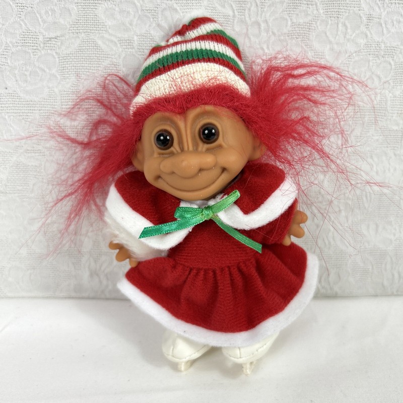 Russ Ice Skater 5" Troll Doll Winter Christmas Skating Clothes Vinage