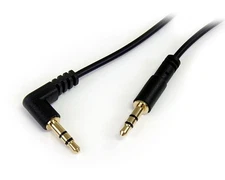 Startech 1 Ft Slim 3.5mm To Right Angle Stereo Audio Cable - M/m - Mini-phone