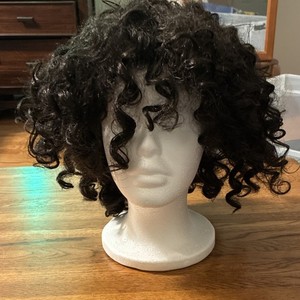 Pure Stretch Curly Black Costume Wig Fashion Party Adult Unisex One Size Black